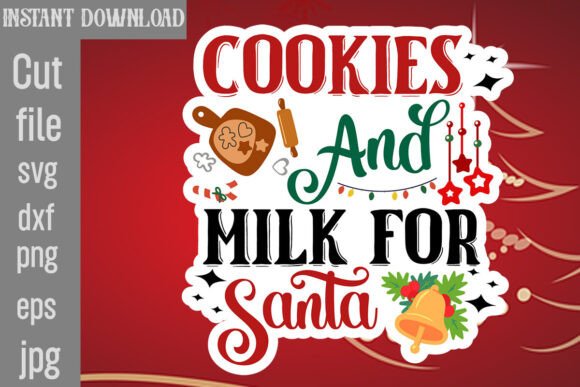 Cookies and Milk for Santa SVG Cut File