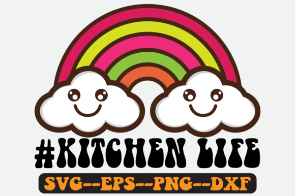 Kitchen Life Quote Retro Svg Design