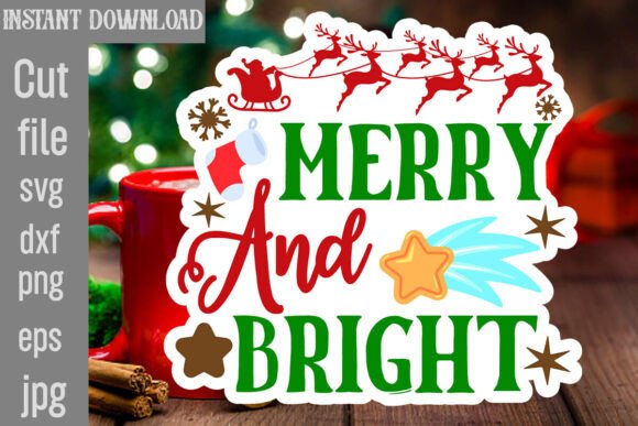 Merry and Bright SVG Cut File